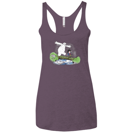 T-Shirts Vintage Purple / X-Small Baymax And Hiro Women's Triblend Racerback Tank