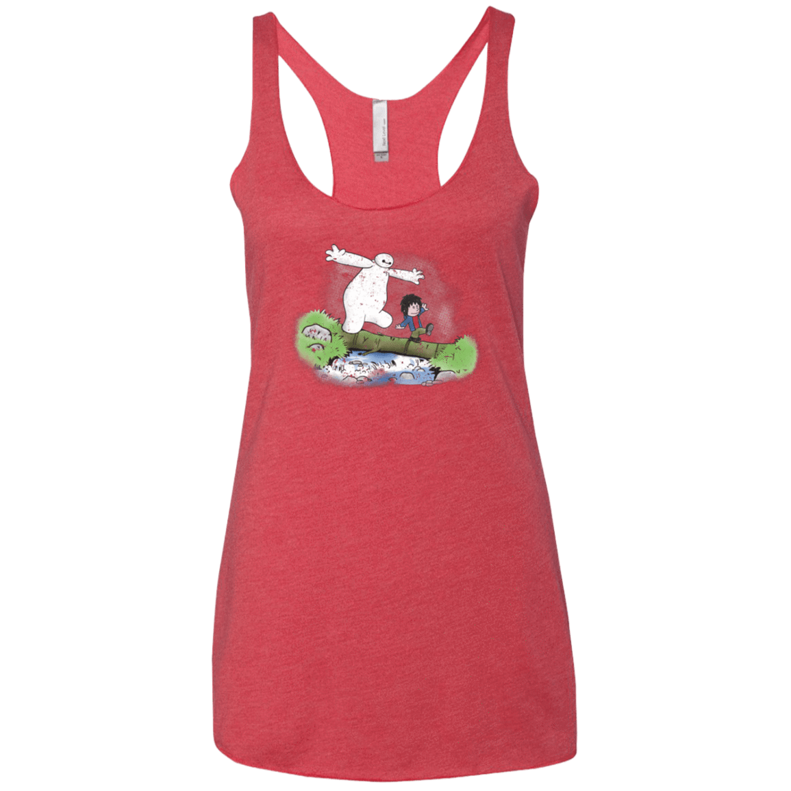 T-Shirts Vintage Red / X-Small Baymax And Hiro Women's Triblend Racerback Tank