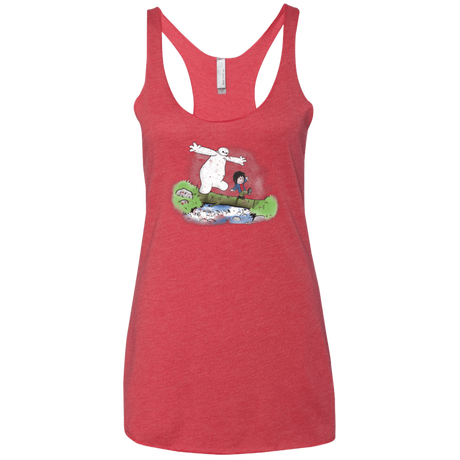 T-Shirts Vintage Red / X-Small Baymax And Hiro Women's Triblend Racerback Tank