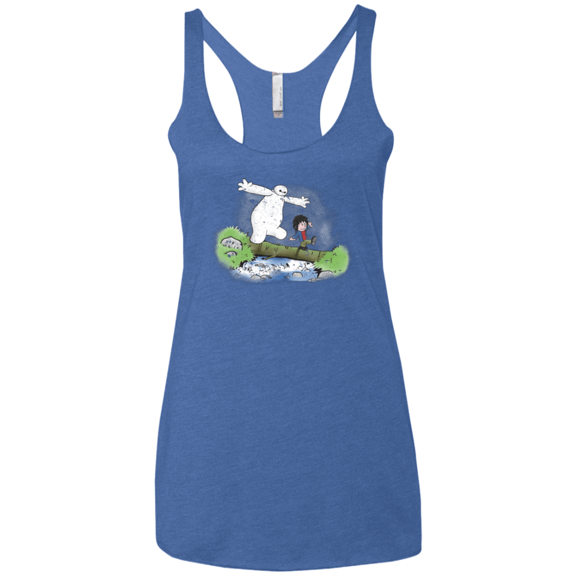 T-Shirts Vintage Royal / X-Small Baymax And Hiro Women's Triblend Racerback Tank
