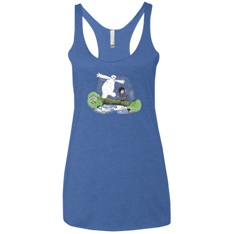 T-Shirts Vintage Royal / X-Small Baymax And Hiro Women's Triblend Racerback Tank
