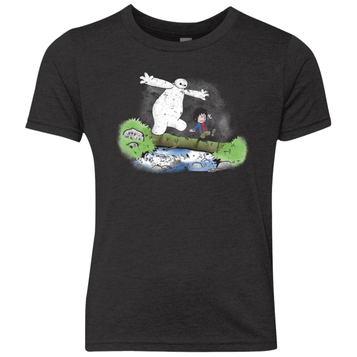 T-Shirts Vintage Black / YXS Baymax And Hiro Youth Triblend T-Shirt