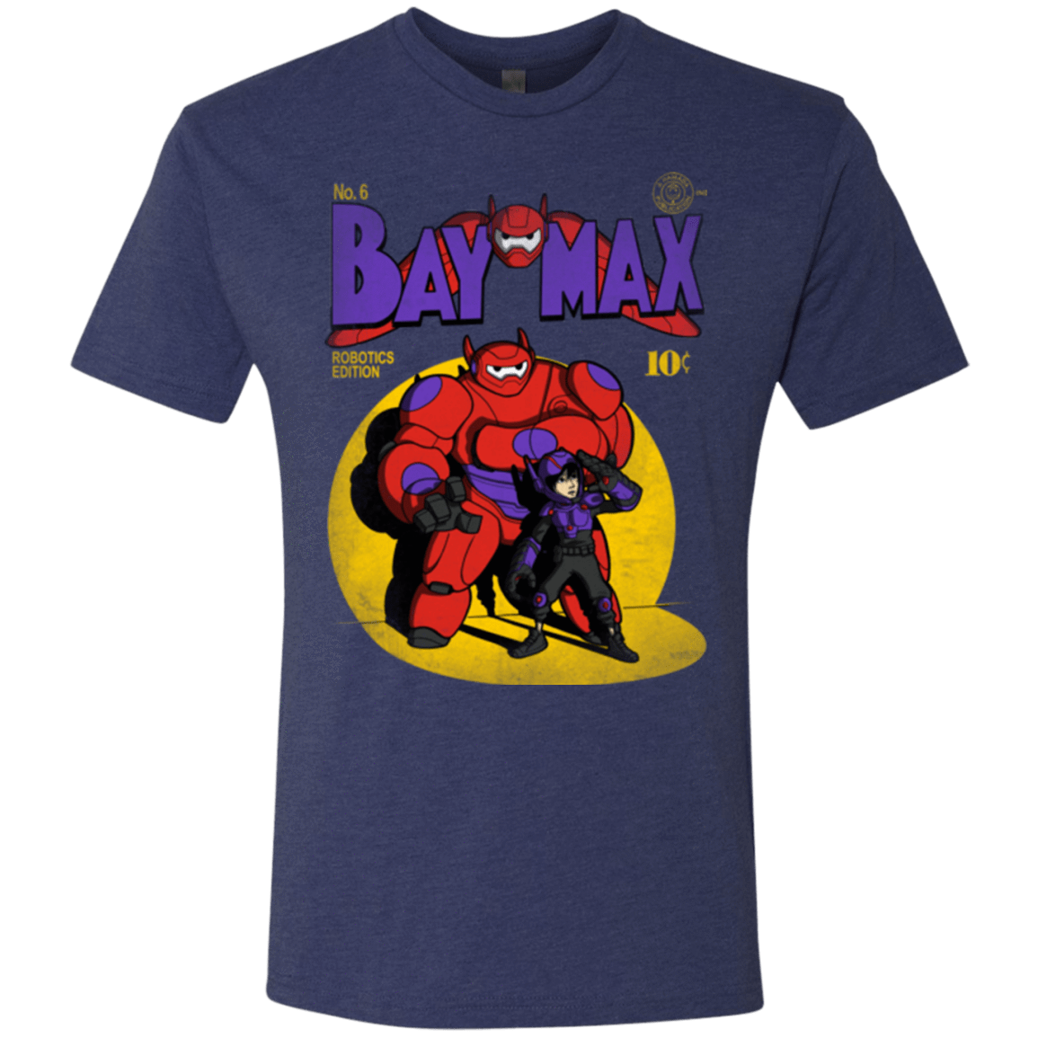 T-Shirts Vintage Navy / Small Baymax Number 9 Men's Triblend T-Shirt