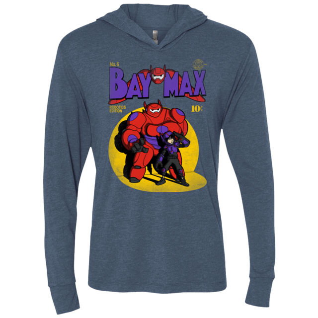 T-Shirts Indigo / X-Small Baymax Number 9 Triblend Long Sleeve Hoodie Tee