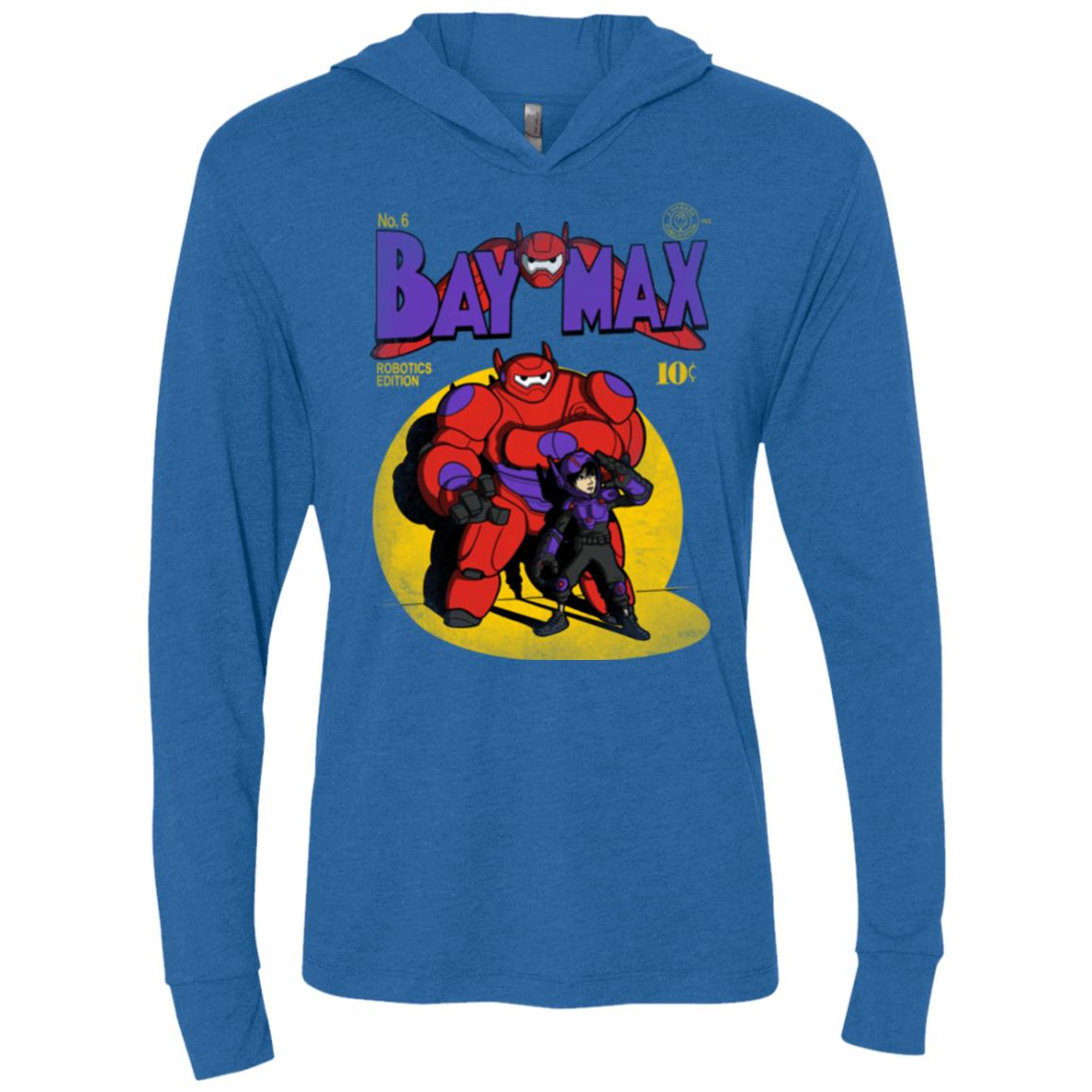 T-Shirts Vintage Royal / X-Small Baymax Number 9 Triblend Long Sleeve Hoodie Tee