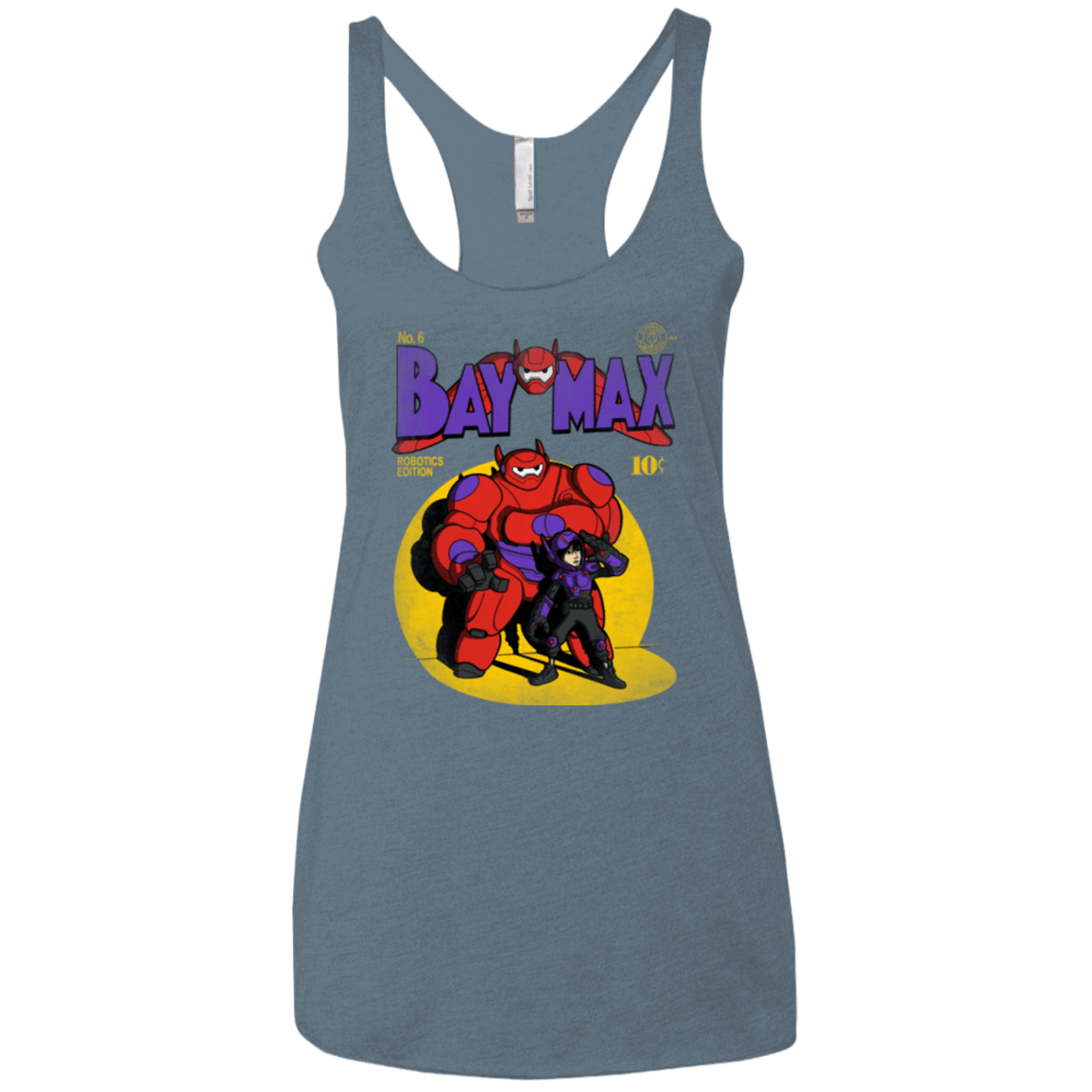T-Shirts Indigo / X-Small Baymax Number 9 Women's Triblend Racerback Tank