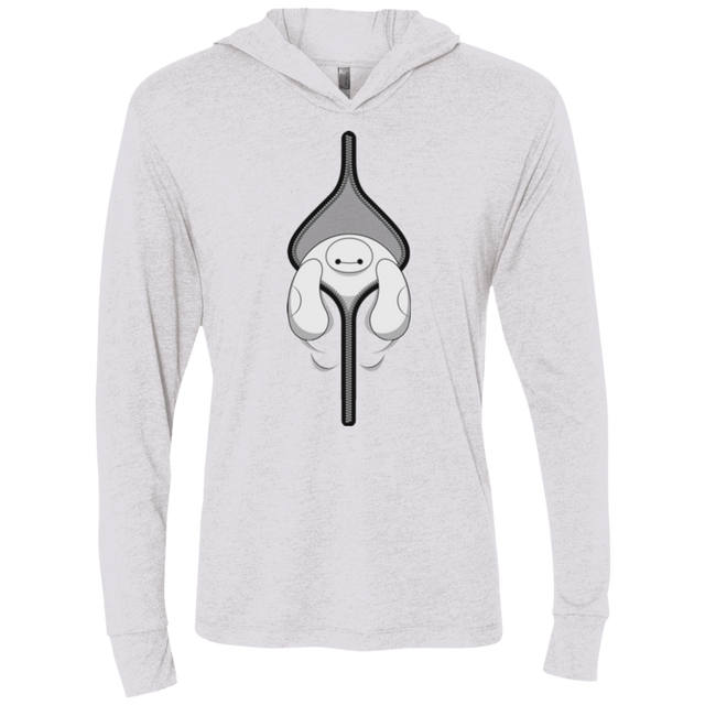 T-Shirts Heather White / X-Small Baymax Triblend Long Sleeve Hoodie Tee
