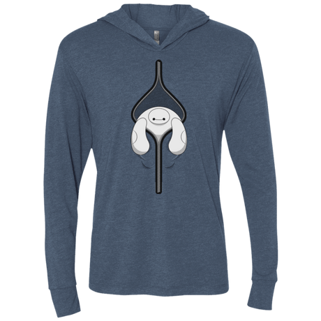 T-Shirts Indigo / X-Small Baymax Triblend Long Sleeve Hoodie Tee