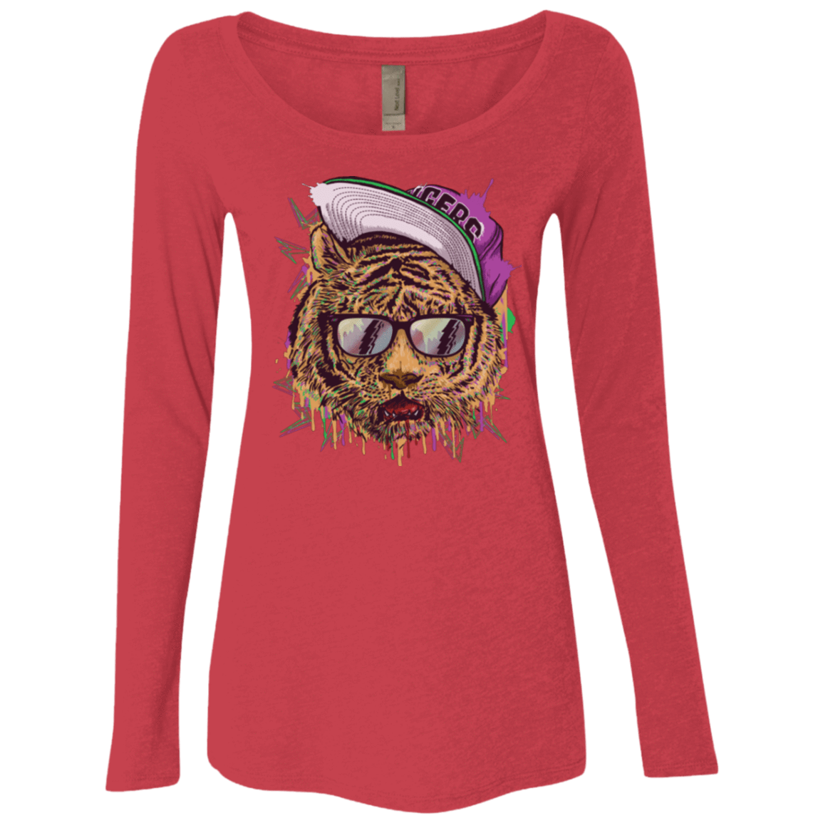 T-Shirts Vintage Red / Small Bayside Tigers Women's Triblend Long Sleeve Shirt