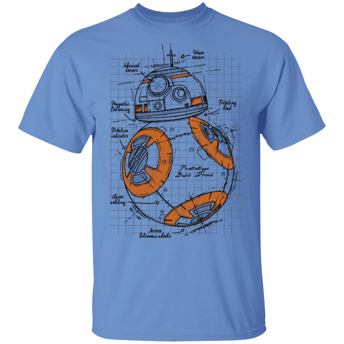T-Shirts Carolina Blue / S BB-8 Plan G500 Gildan 5.3 oz. T-Shirt