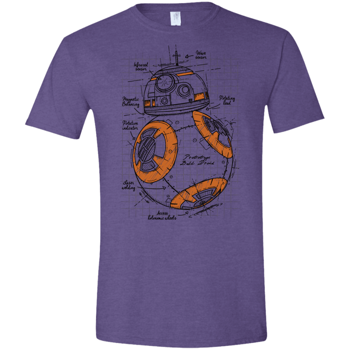 T-Shirts Heather Purple / S BB-8 Plan Men's Semi-Fitted Softstyle
