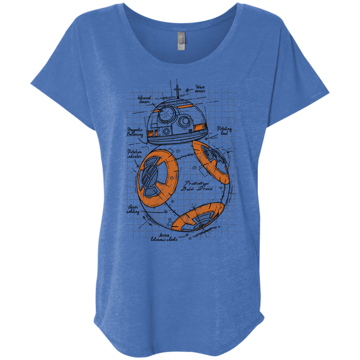 T-Shirts Vintage Royal / X-Small BB-8 Plan Triblend Dolman Sleeve