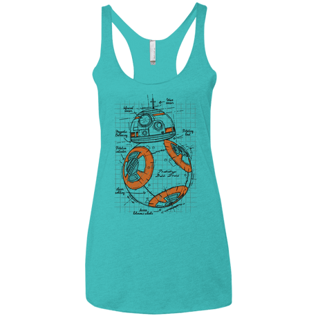 T-Shirts Tahiti Blue / X-Small BB-8 Plan Women's Triblend Racerback Tank
