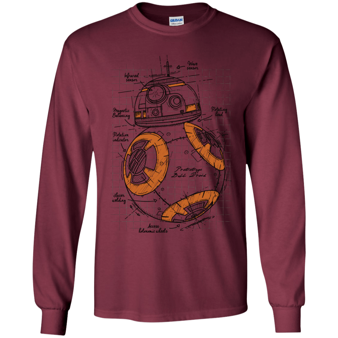 T-Shirts Maroon / YS BB-8 Plan Youth Long Sleeve T-Shirt