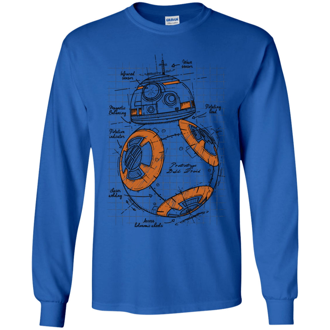 T-Shirts Royal / YS BB-8 Plan Youth Long Sleeve T-Shirt