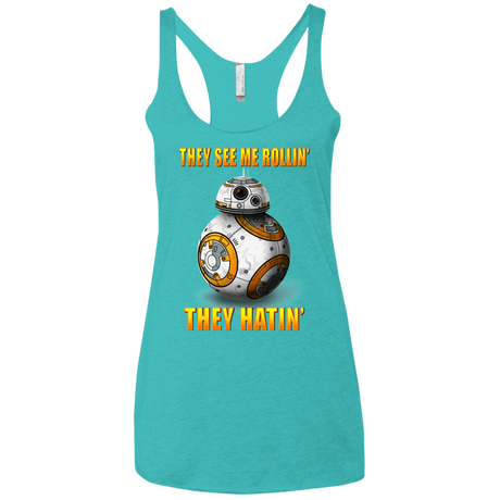 T-Shirts Tahiti Blue / X-Small BB8TSMR Women's Triblend Racerback Tank