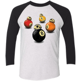 T-Shirts Heather White/Vintage Black / X-Small BB9 Ball Men's Triblend 3/4 Sleeve