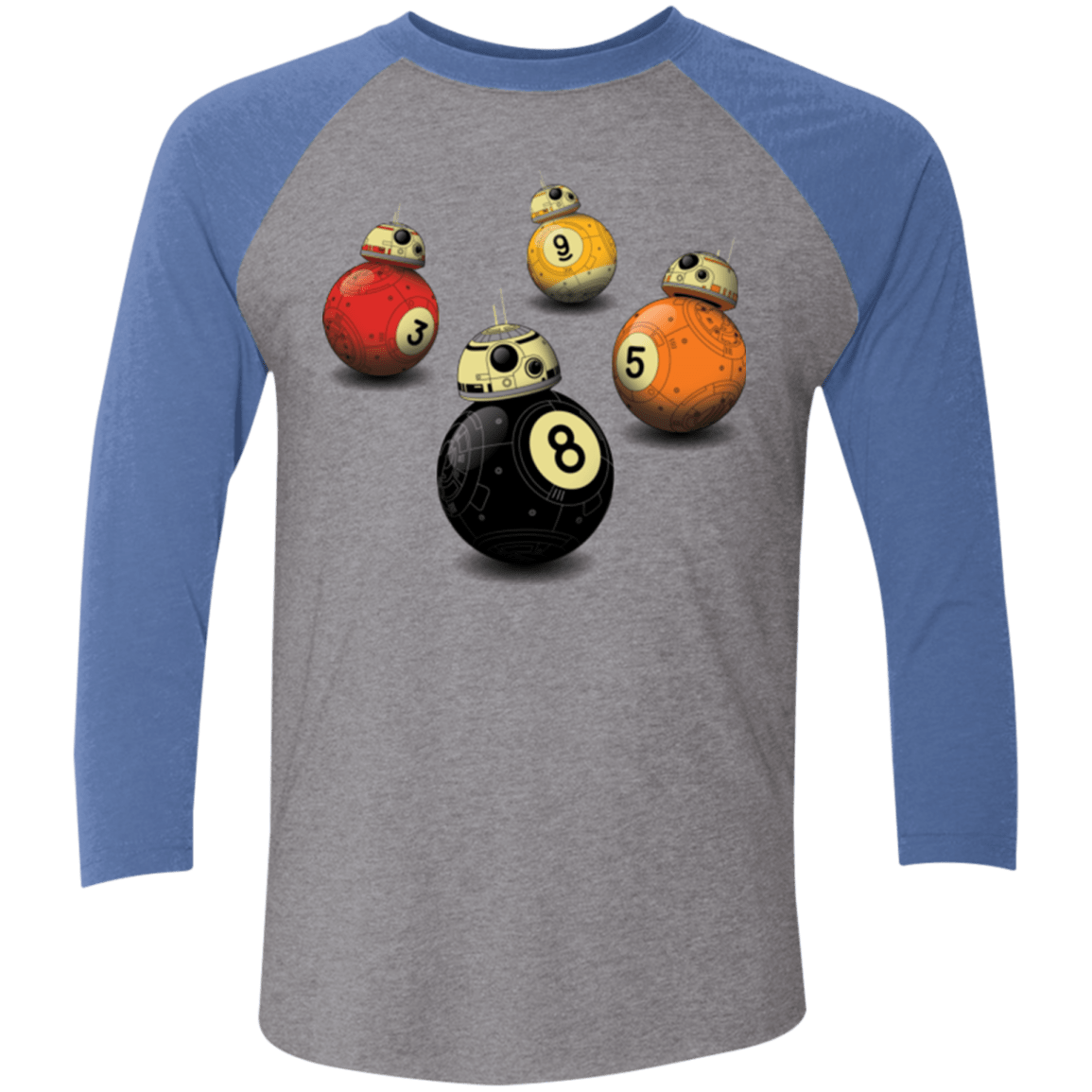T-Shirts Premium Heather/ Vintage Royal / X-Small BB9 Ball Men's Triblend 3/4 Sleeve
