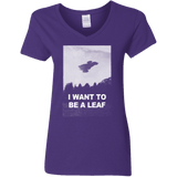 T-Shirts Purple / S Be Leaf Women's V-Neck T-Shirt