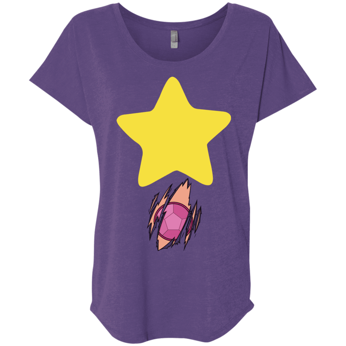 T-Shirts Purple Rush / X-Small Be like Steven Triblend Dolman Sleeve