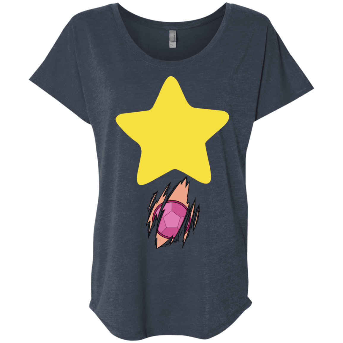 T-Shirts Vintage Navy / X-Small Be like Steven Triblend Dolman Sleeve