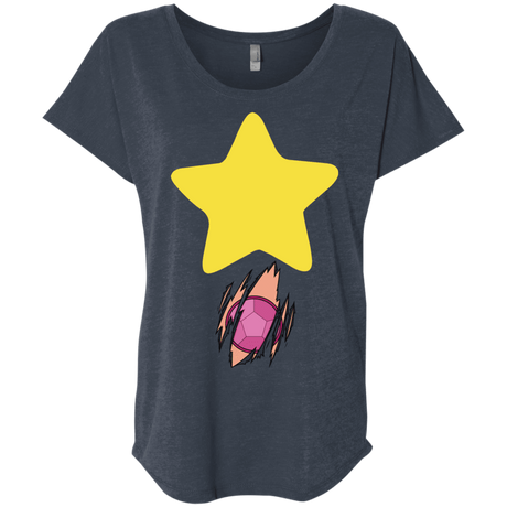 T-Shirts Vintage Navy / X-Small Be like Steven Triblend Dolman Sleeve