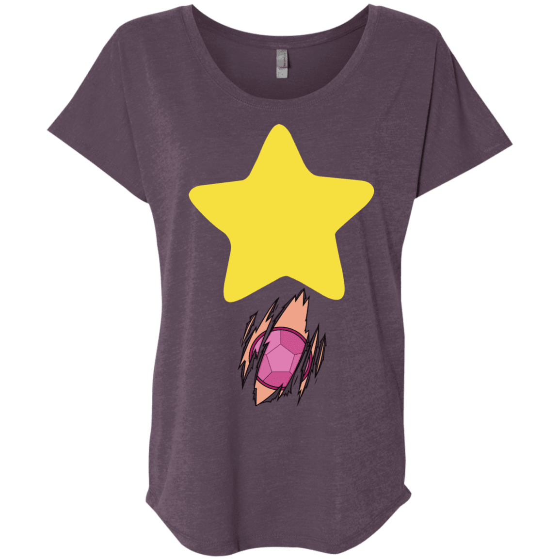 T-Shirts Vintage Purple / X-Small Be like Steven Triblend Dolman Sleeve