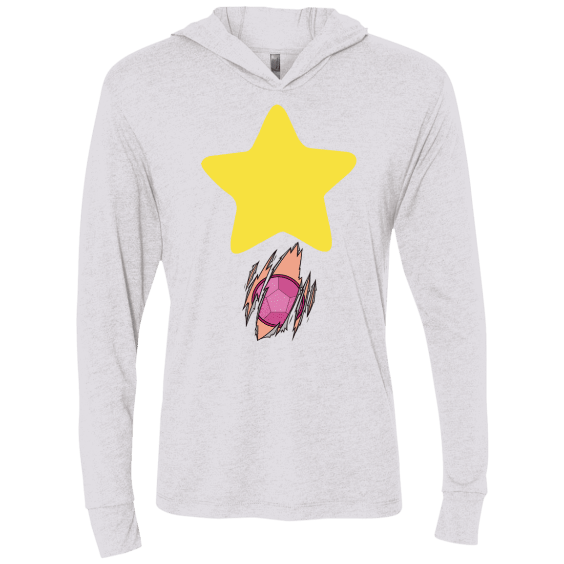 T-Shirts Heather White / X-Small Be like Steven Triblend Long Sleeve Hoodie Tee