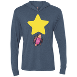 T-Shirts Indigo / X-Small Be like Steven Triblend Long Sleeve Hoodie Tee