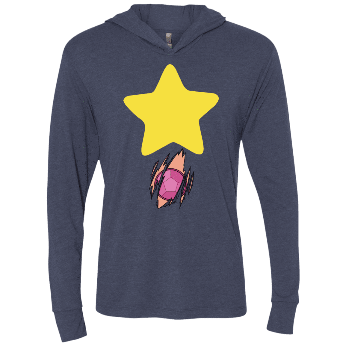 T-Shirts Vintage Navy / X-Small Be like Steven Triblend Long Sleeve Hoodie Tee