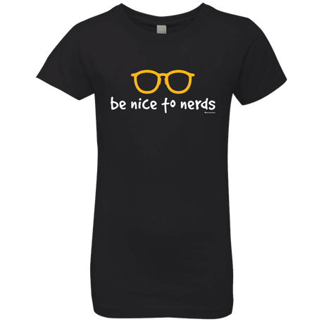 T-Shirts Black / YXS Be Nice To Nerds Girls Premium T-Shirt
