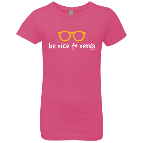 T-Shirts Hot Pink / YXS Be Nice To Nerds Girls Premium T-Shirt