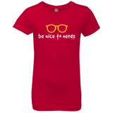 T-Shirts Red / YXS Be Nice To Nerds Girls Premium T-Shirt