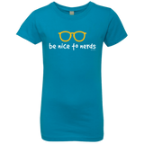 T-Shirts Turquoise / YXS Be Nice To Nerds Girls Premium T-Shirt