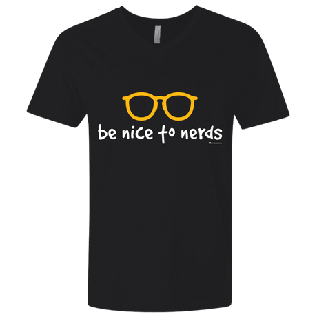 T-Shirts Black / X-Small Be Nice To Nerds Men's Premium V-Neck