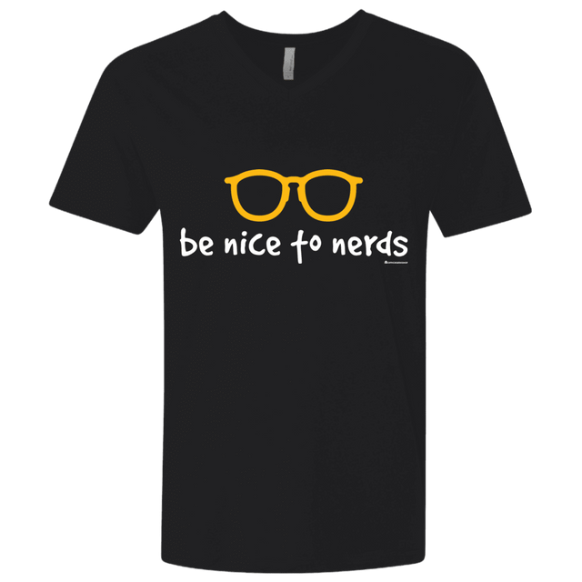 T-Shirts Black / X-Small Be Nice To Nerds Men's Premium V-Neck