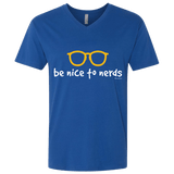 T-Shirts Royal / X-Small Be Nice To Nerds Men's Premium V-Neck