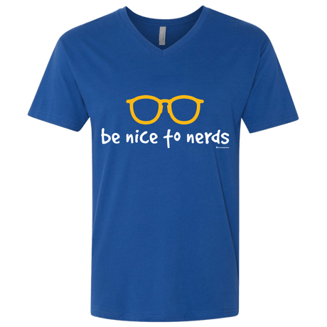 T-Shirts Royal / X-Small Be Nice To Nerds Men's Premium V-Neck