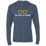 T-Shirts Indigo / X-Small Be Nice To Nerds Triblend Long Sleeve Hoodie Tee