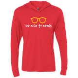 T-Shirts Vintage Red / X-Small Be Nice To Nerds Triblend Long Sleeve Hoodie Tee