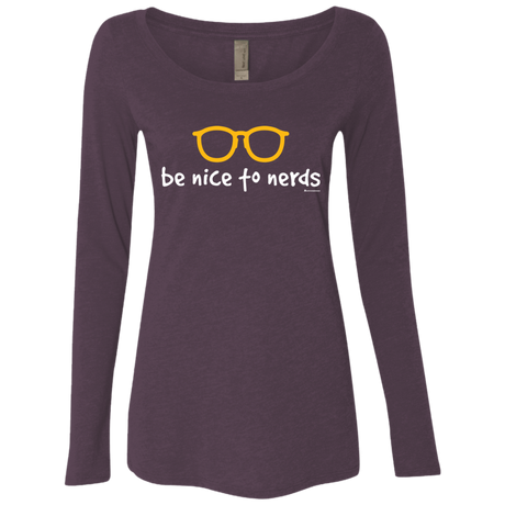 T-Shirts Vintage Purple / Small Be Nice To Nerds Women's Triblend Long Sleeve Shirt