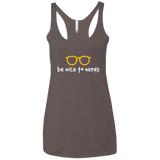 T-Shirts Macchiato / X-Small Be Nice To Nerds Women's Triblend Racerback Tank