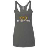 T-Shirts Premium Heather / X-Small Be Nice To Nerds Women's Triblend Racerback Tank