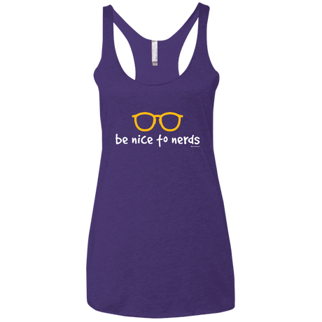 T-Shirts Purple Rush / X-Small Be Nice To Nerds Women's Triblend Racerback Tank