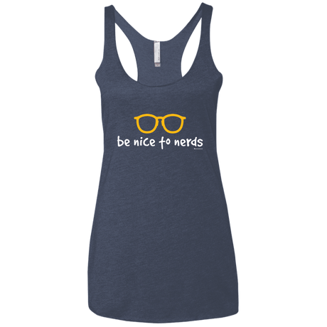 T-Shirts Vintage Navy / X-Small Be Nice To Nerds Women's Triblend Racerback Tank