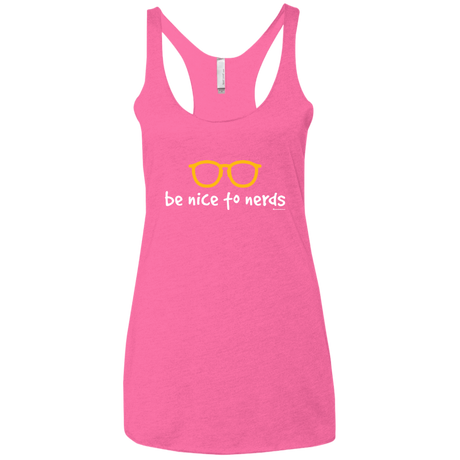 T-Shirts Vintage Pink / X-Small Be Nice To Nerds Women's Triblend Racerback Tank
