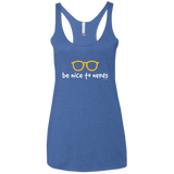 T-Shirts Vintage Royal / X-Small Be Nice To Nerds Women's Triblend Racerback Tank