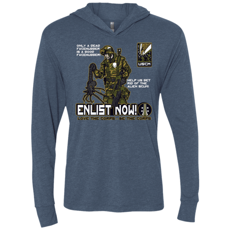 T-Shirts Indigo / X-Small Be The Corps Triblend Long Sleeve Hoodie Tee