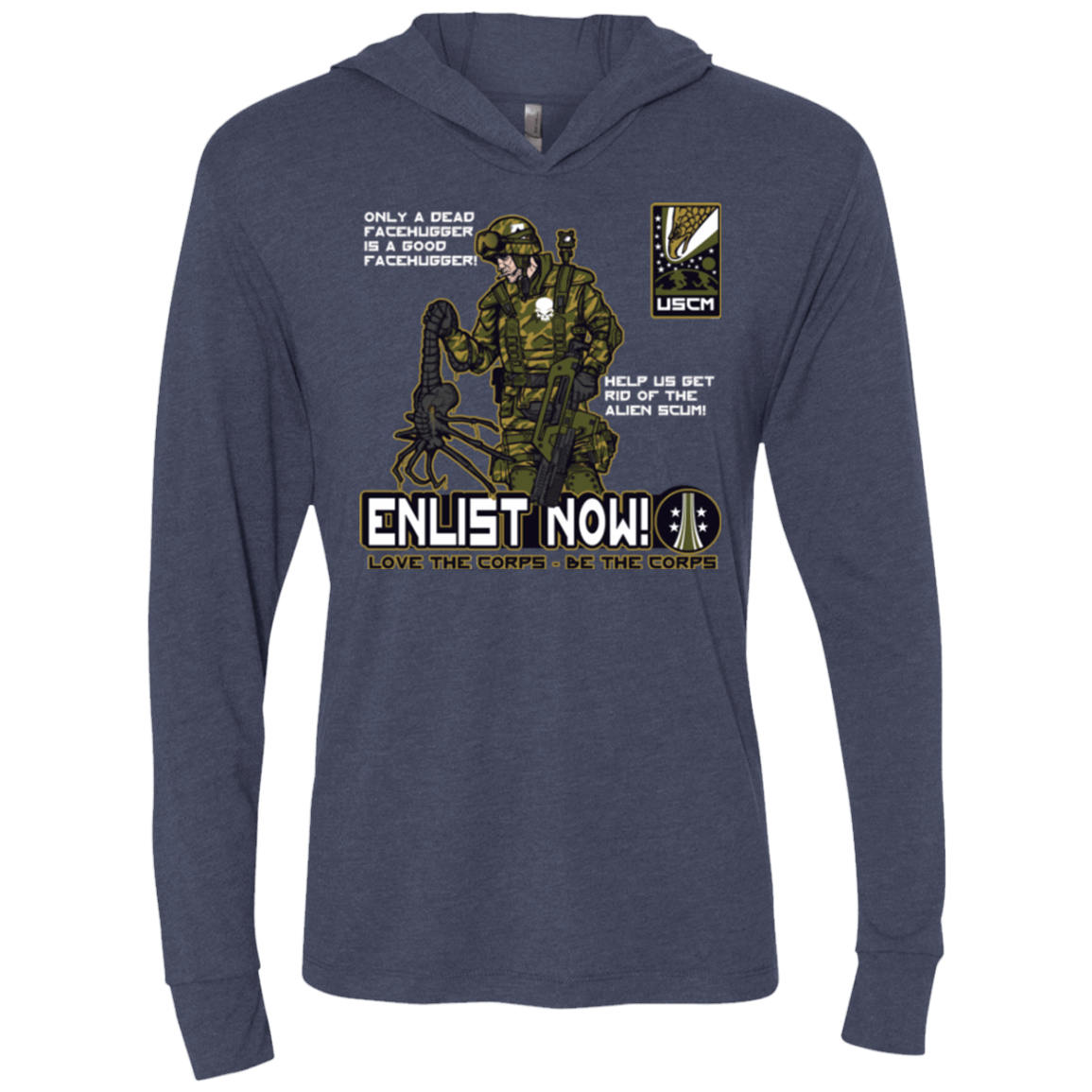 T-Shirts Vintage Navy / X-Small Be The Corps Triblend Long Sleeve Hoodie Tee