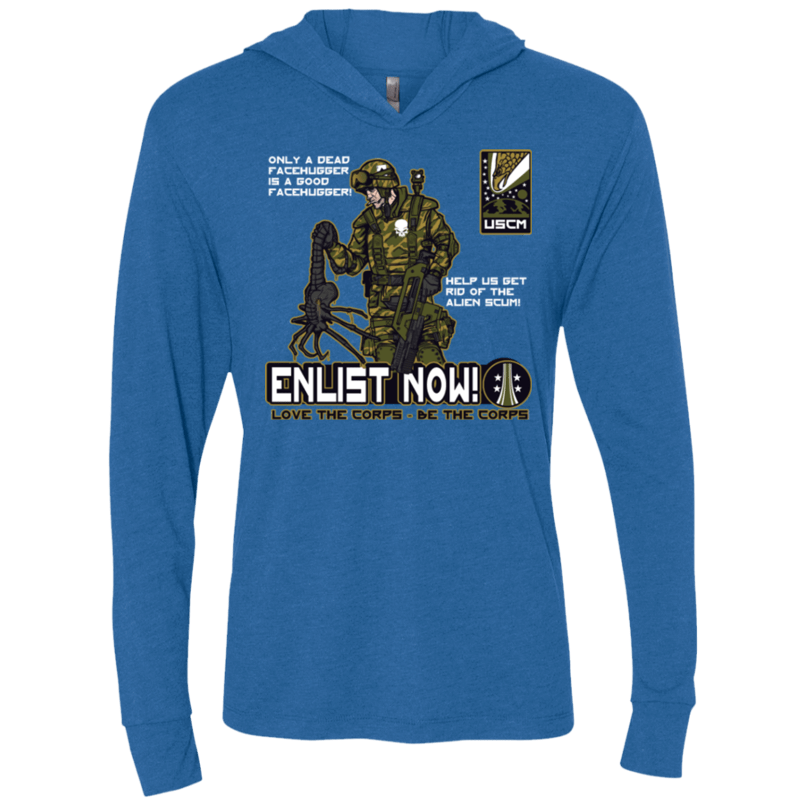 T-Shirts Vintage Royal / X-Small Be The Corps Triblend Long Sleeve Hoodie Tee